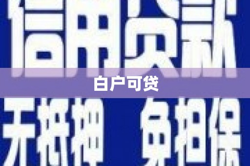 芦洲白户可贷