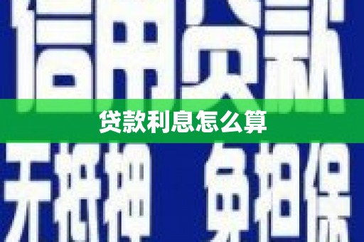 芦洲贷款利息怎么算