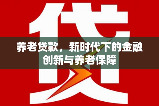 芦洲养老贷款，新时代下的金融创新与养老保障