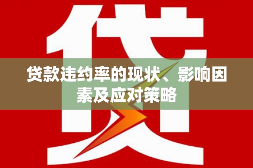 芦洲贷款违约率的现状、影响因素及应对策略
