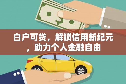 芦洲白户可贷，解锁信用新纪元，助力个人金融自由