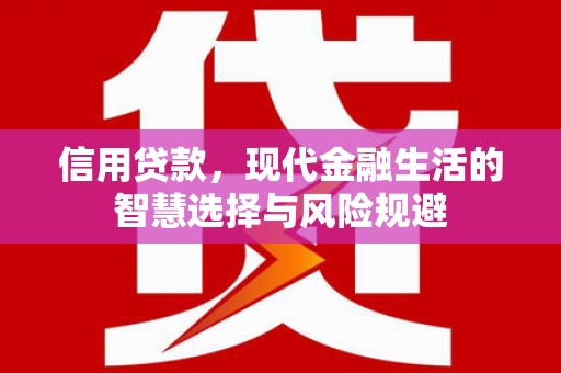 芦洲信用贷款，现代金融生活的智慧选择与风险规避