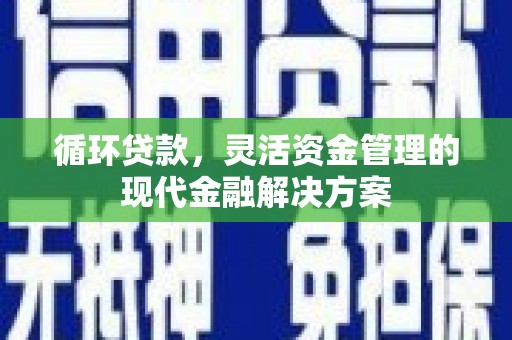 芦洲循环贷款，灵活资金管理的现代金融解决方案