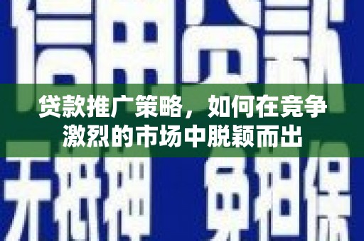 芦洲贷款推广策略，如何在竞争激烈的市场中脱颖而出