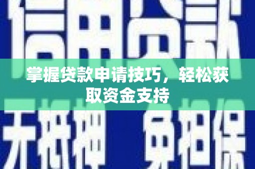 芦洲掌握贷款申请技巧，轻松获取资金支持
