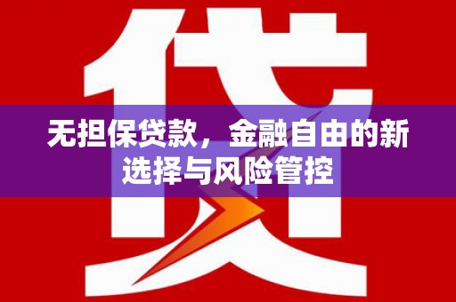 芦洲无担保贷款，金融自由的新选择与风险管控