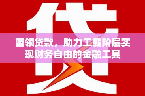 芦洲蓝领贷款，助力工薪阶层实现财务自由的金融工具