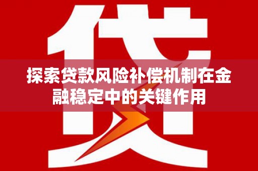 芦洲探索贷款风险补偿机制在金融稳定中的关键作用