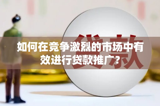 芦洲如何在竞争激烈的市场中有效进行贷款推广？