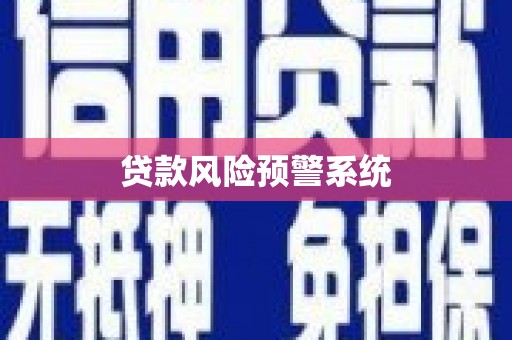 芦洲贷款风险预警系统