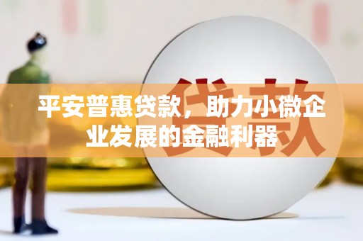 芦洲平安普惠贷款，助力小微企业发展的金融利器