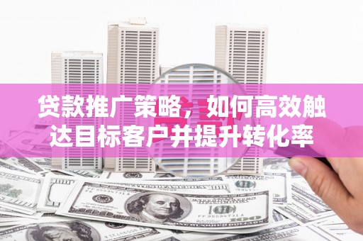 芦洲贷款推广策略，如何高效触达目标客户并提升转化率