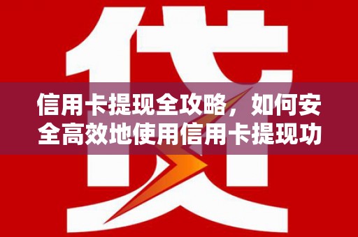 芦洲信用卡提现全攻略，如何安全高效地使用信用卡提现功能