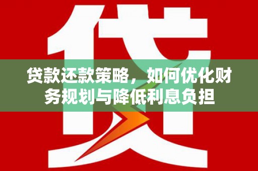 芦洲贷款还款策略，如何优化财务规划与降低利息负担