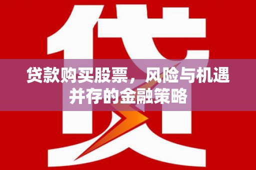 芦洲贷款购买股票，风险与机遇并存的金融策略