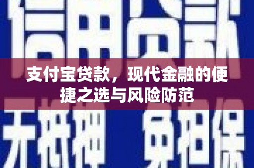 芦洲支付宝贷款，现代金融的便捷之选与风险防范
