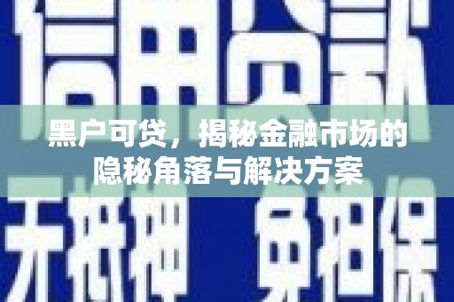 芦洲黑户可贷，揭秘金融市场的隐秘角落与解决方案