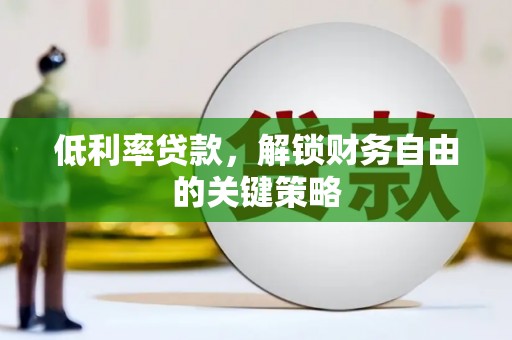芦洲低利率贷款，解锁财务自由的关键策略