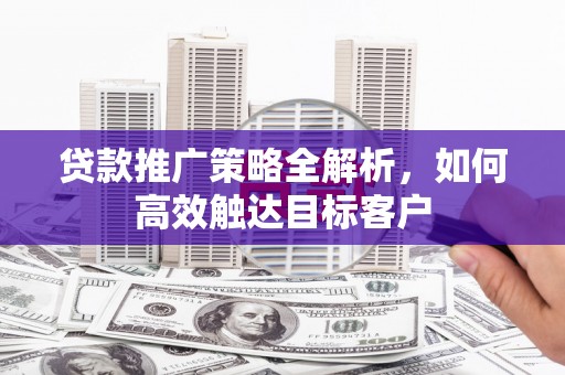 芦洲贷款推广策略全解析，如何高效触达目标客户