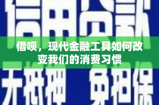 芦洲借呗，现代金融工具如何改变我们的消费习惯