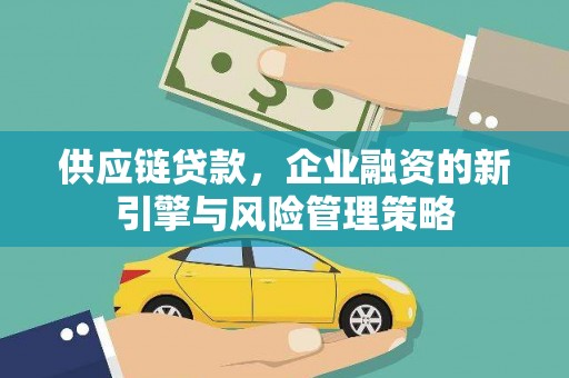 芦洲供应链贷款，企业融资的新引擎与风险管理策略