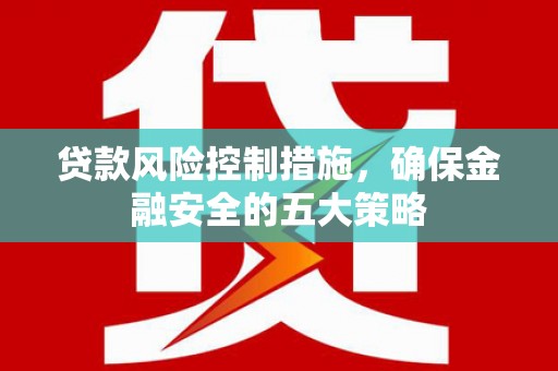 芦洲贷款风险控制措施，确保金融安全的五大策略