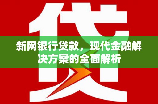 芦洲新网银行贷款，现代金融解决方案的全面解析