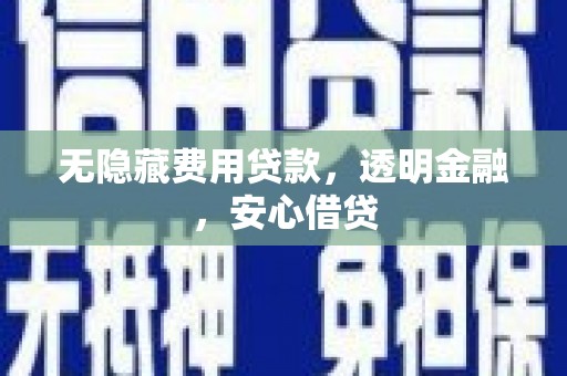 芦洲无隐藏费用贷款，透明金融，安心借贷