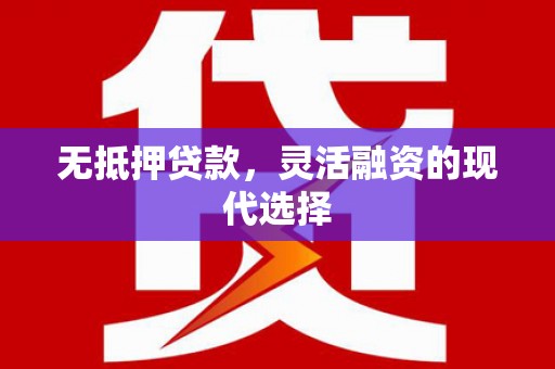 芦洲无抵押贷款，灵活融资的现代选择