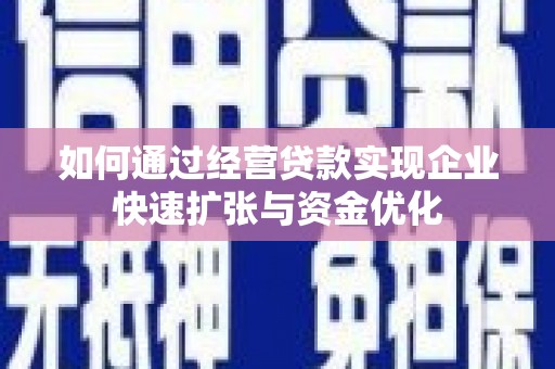 芦洲如何通过经营贷款实现企业快速扩张与资金优化