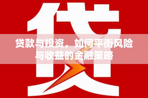 芦洲贷款与投资，如何平衡风险与收益的金融策略