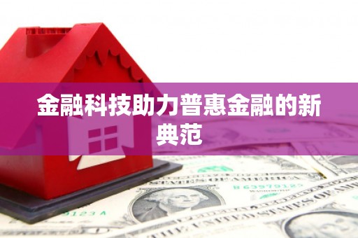 芦洲金融科技助力普惠金融的新典范