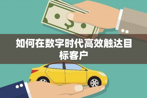 芦洲如何在数字时代高效触达目标客户