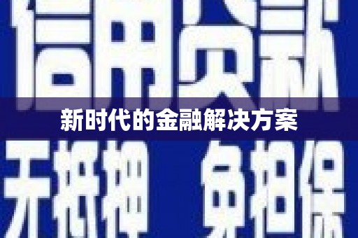 芦洲新时代的金融解决方案